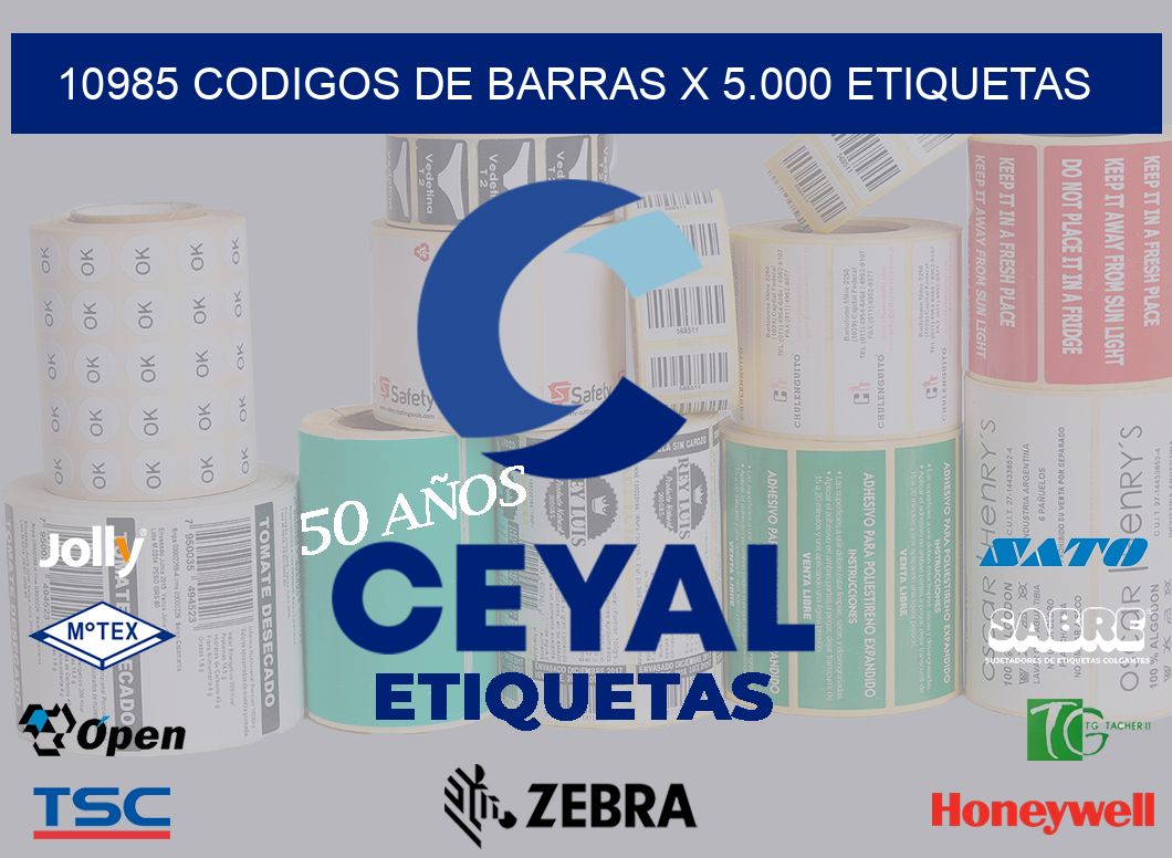 10985 codigos de barras x 5.000 etiquetas