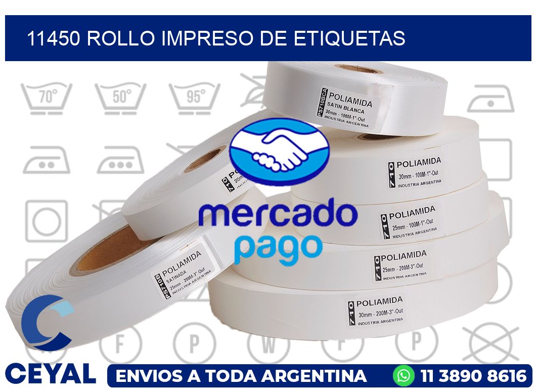 11450 ROLLO IMPRESO DE ETIQUETAS