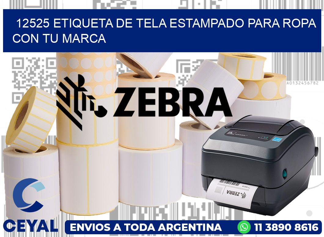 12525 ETIQUETA DE TELA ESTAMPADO PARA ROPA CON TU MARCA