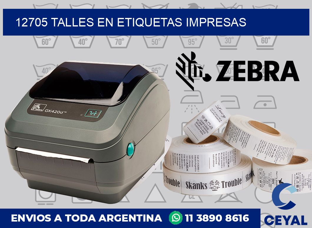 12705 TALLES EN ETIQUETAS IMPRESAS