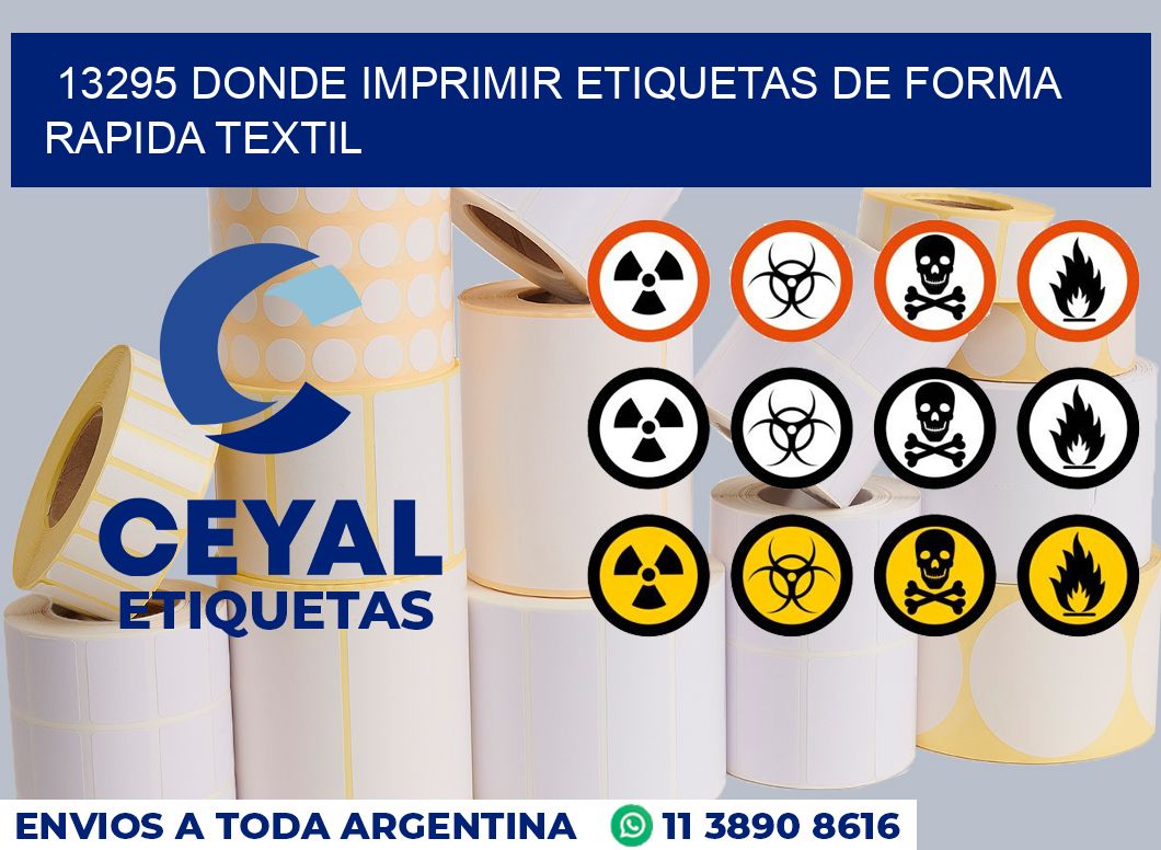 13295 DONDE IMPRIMIR ETIQUETAS DE FORMA RAPIDA TEXTIL