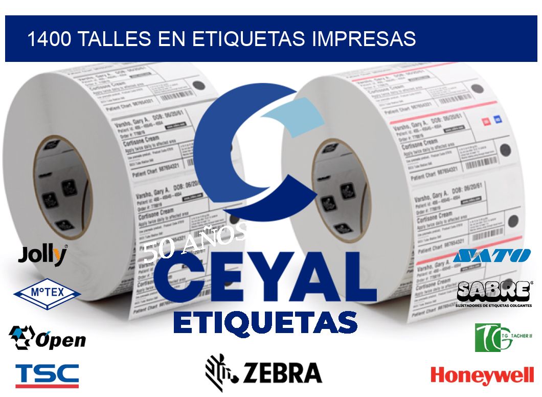 1400 TALLES EN ETIQUETAS IMPRESAS