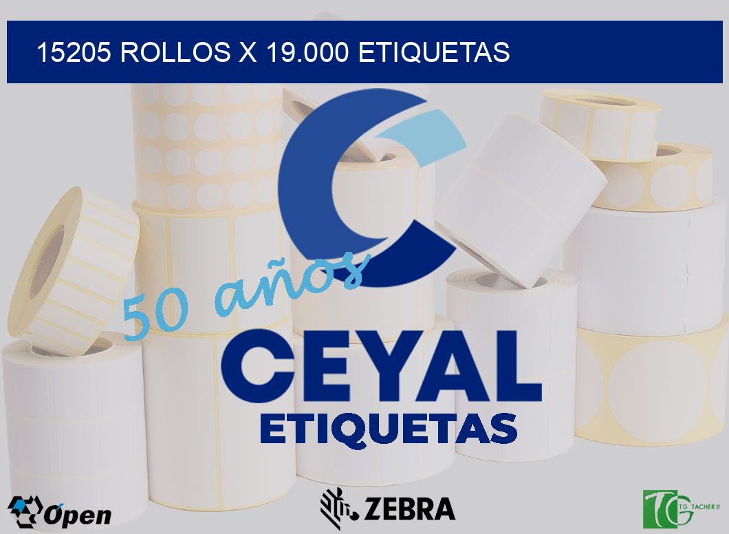 15205 Rollos x 19.000 etiquetas