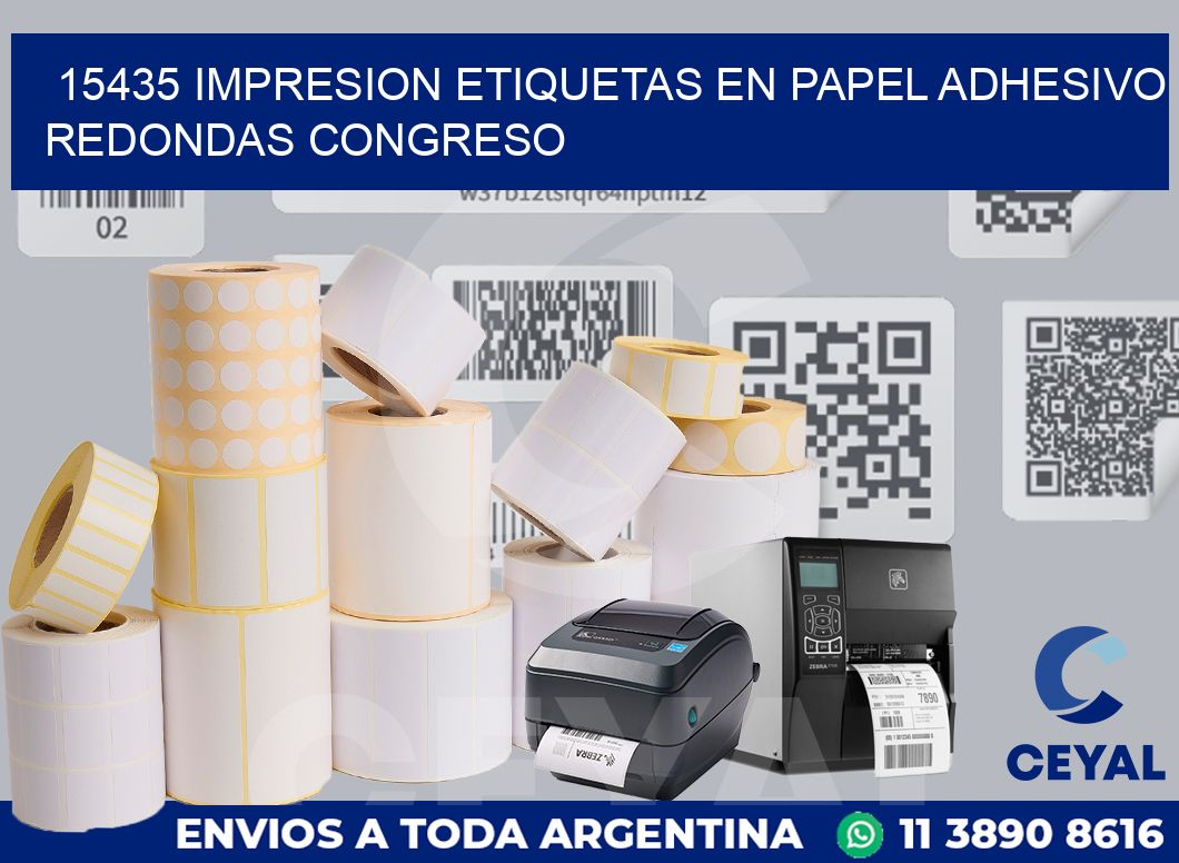 15435 IMPRESION ETIQUETAS EN PAPEL ADHESIVO REDONDAS CONGRESO