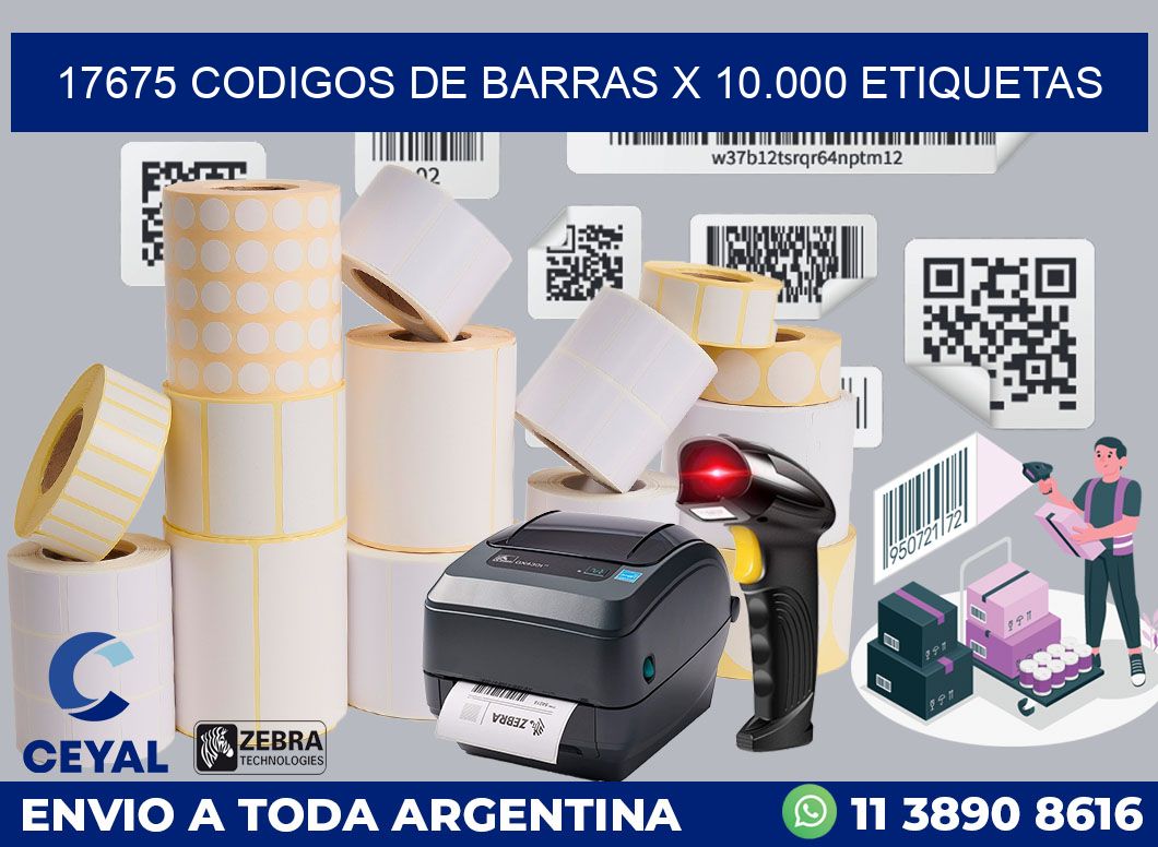 17675 codigos de barras x 10.000 etiquetas