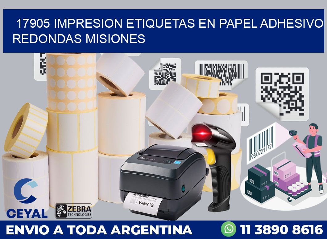 17905 IMPRESION ETIQUETAS EN PAPEL ADHESIVO REDONDAS MISIONES