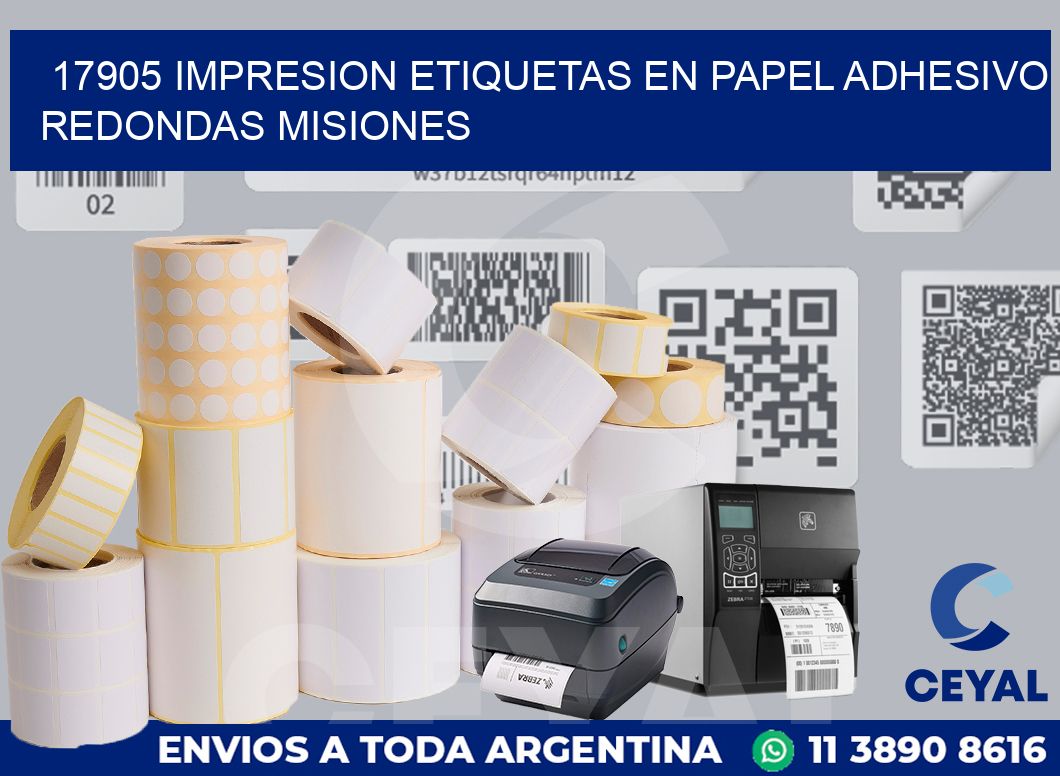 17905 IMPRESION ETIQUETAS EN PAPEL ADHESIVO REDONDAS MISIONES
