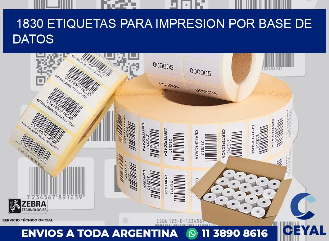 1830 ETIQUETAS PARA IMPRESION POR BASE DE DATOS