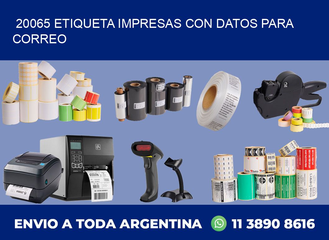 20065 ETIQUETA IMPRESAS CON DATOS PARA CORREO