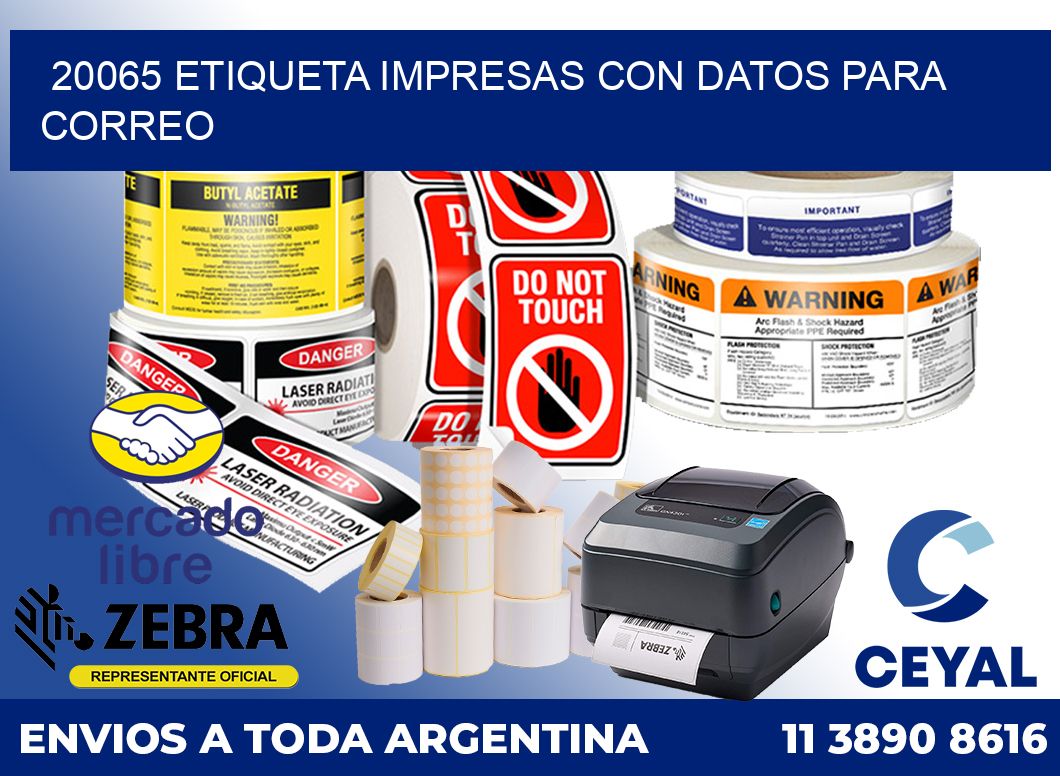 20065 ETIQUETA IMPRESAS CON DATOS PARA CORREO