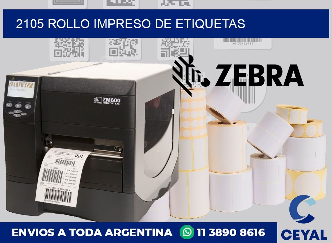 2105 ROLLO IMPRESO DE ETIQUETAS