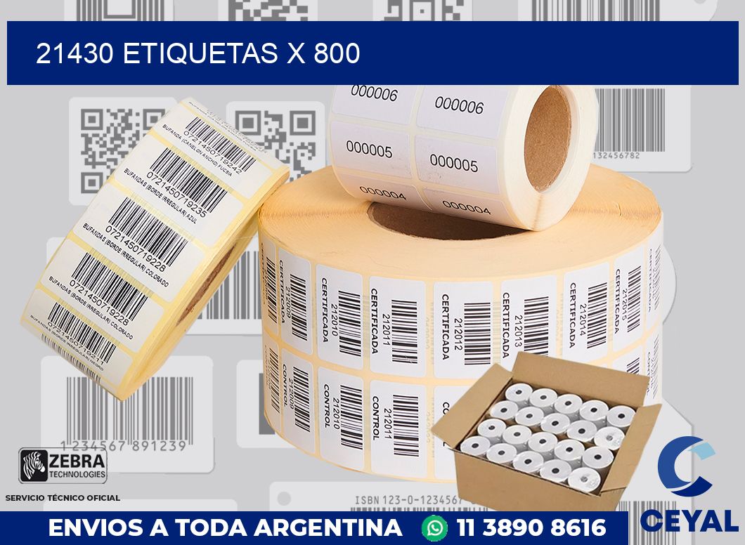 21430 Etiquetas x 800