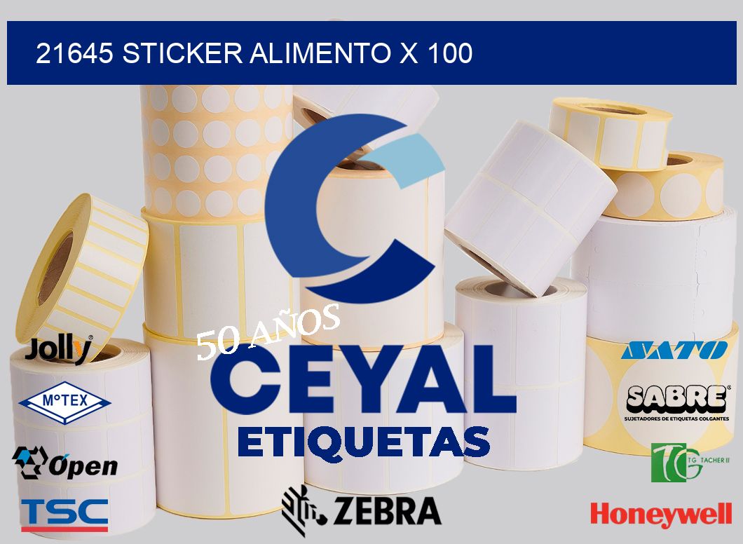 21645 sticker alimento x 100