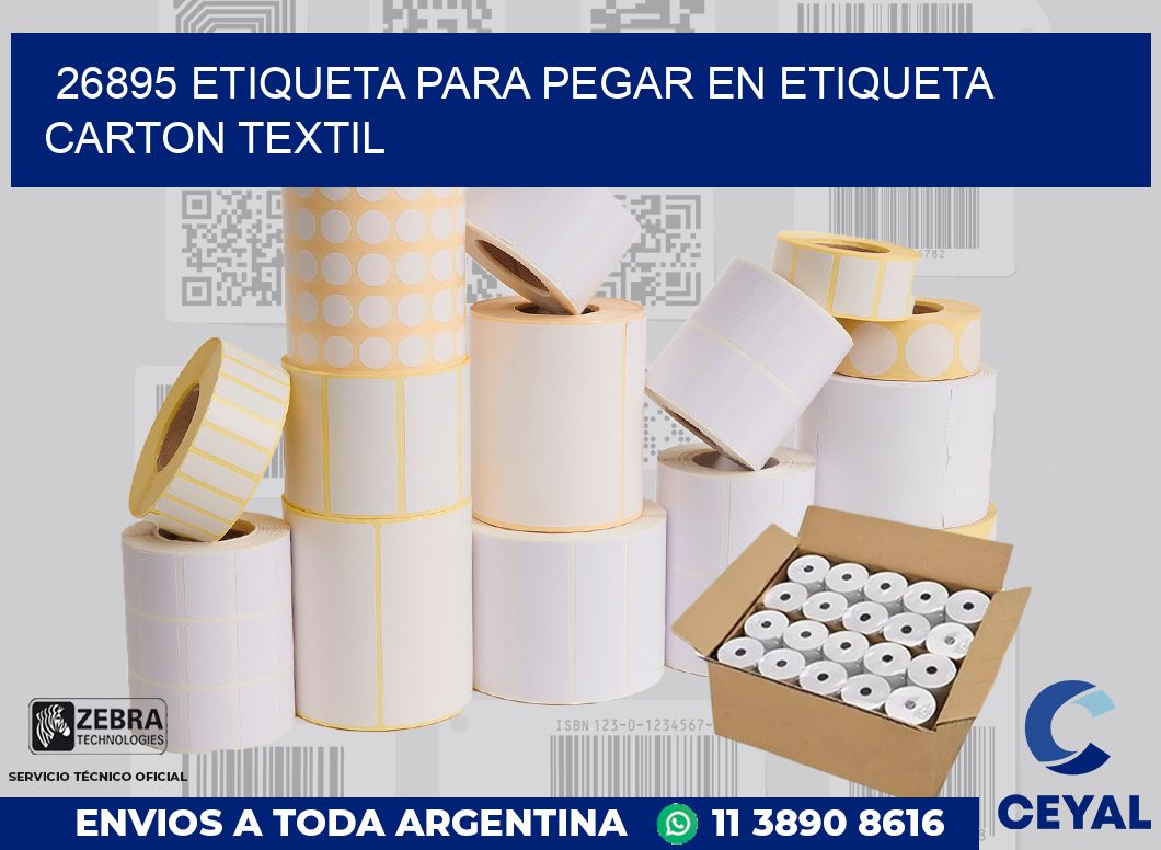 26895 ETIQUETA PARA PEGAR EN ETIQUETA CARTON TEXTIL