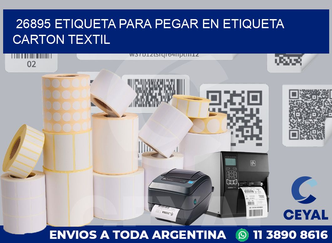 26895 ETIQUETA PARA PEGAR EN ETIQUETA CARTON TEXTIL