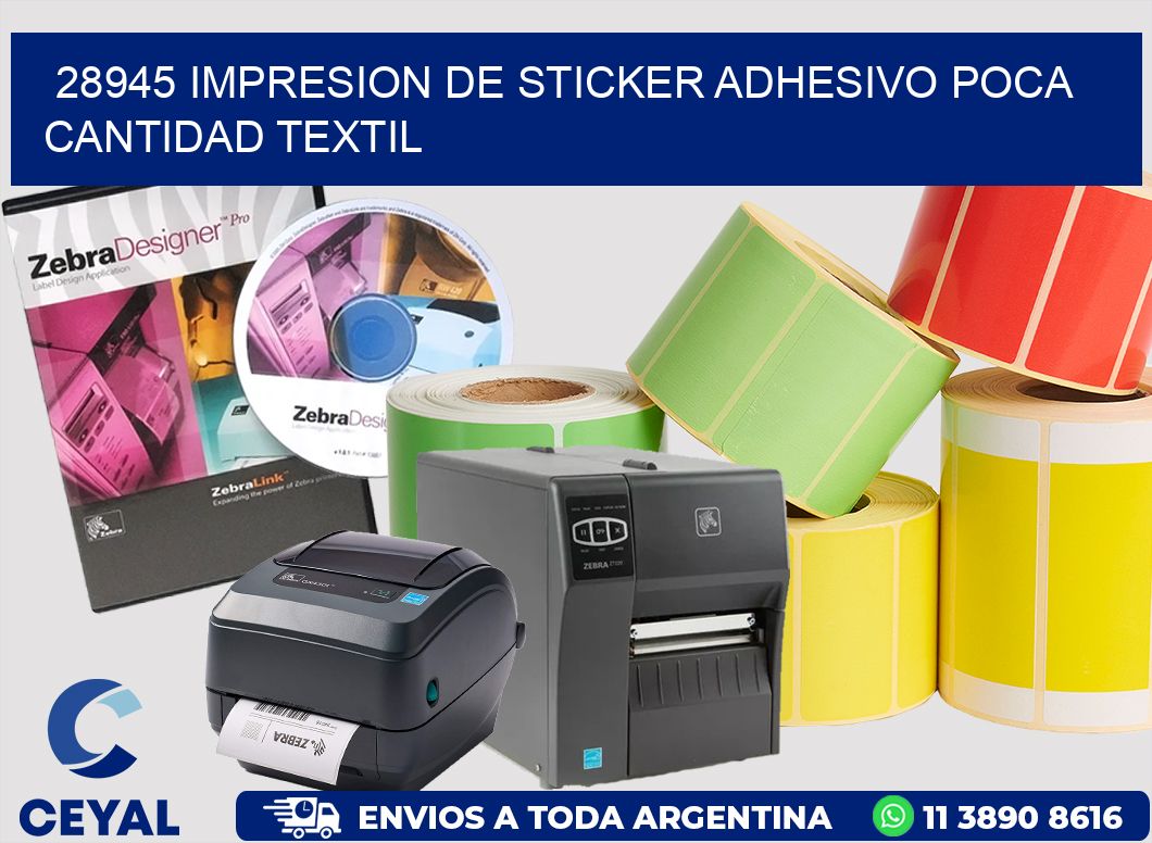 28945 IMPRESION DE STICKER ADHESIVO POCA CANTIDAD TEXTIL