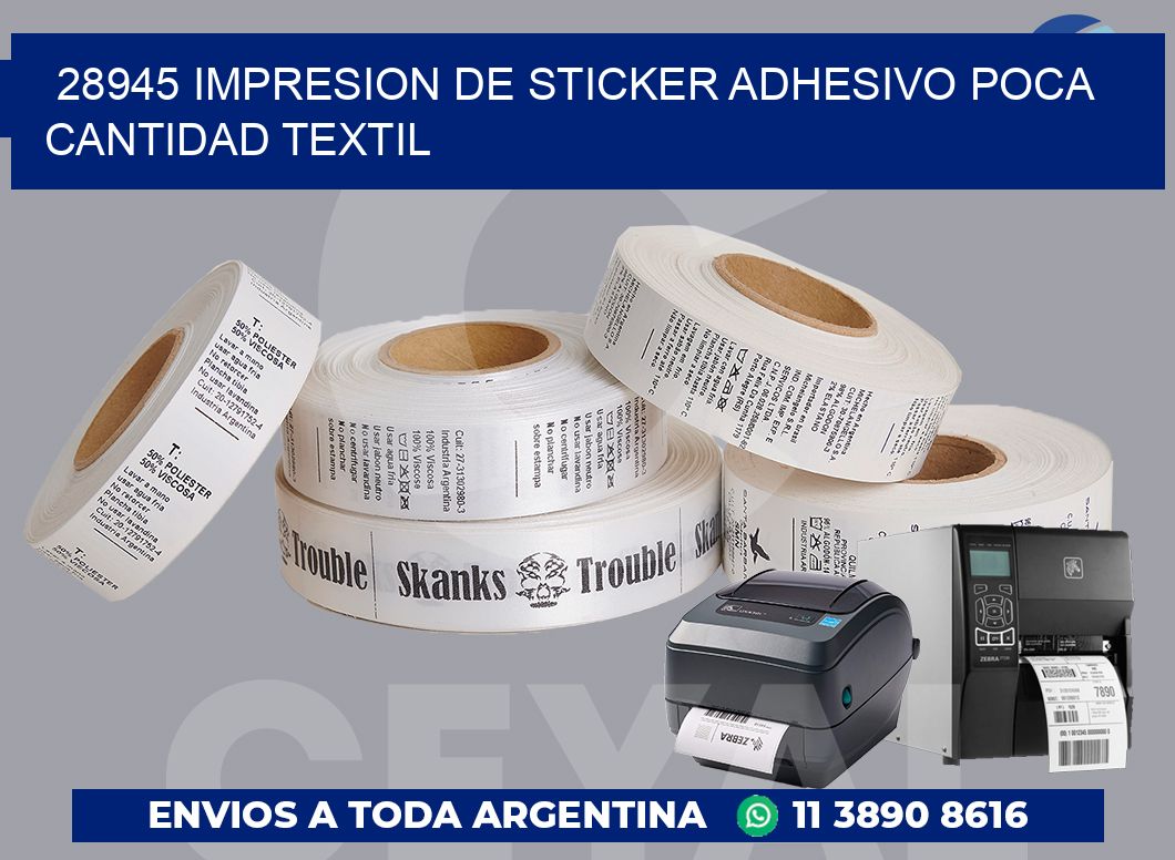 28945 IMPRESION DE STICKER ADHESIVO POCA CANTIDAD TEXTIL