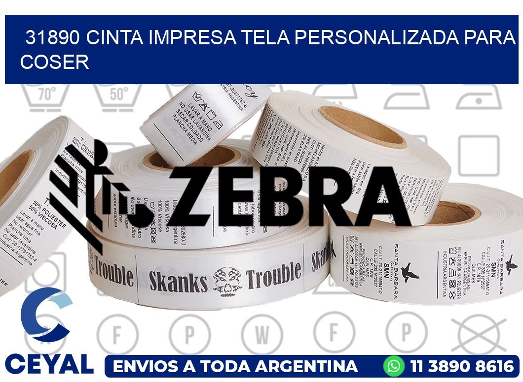 31890 CINTA IMPRESA TELA PERSONALIZADA PARA COSER