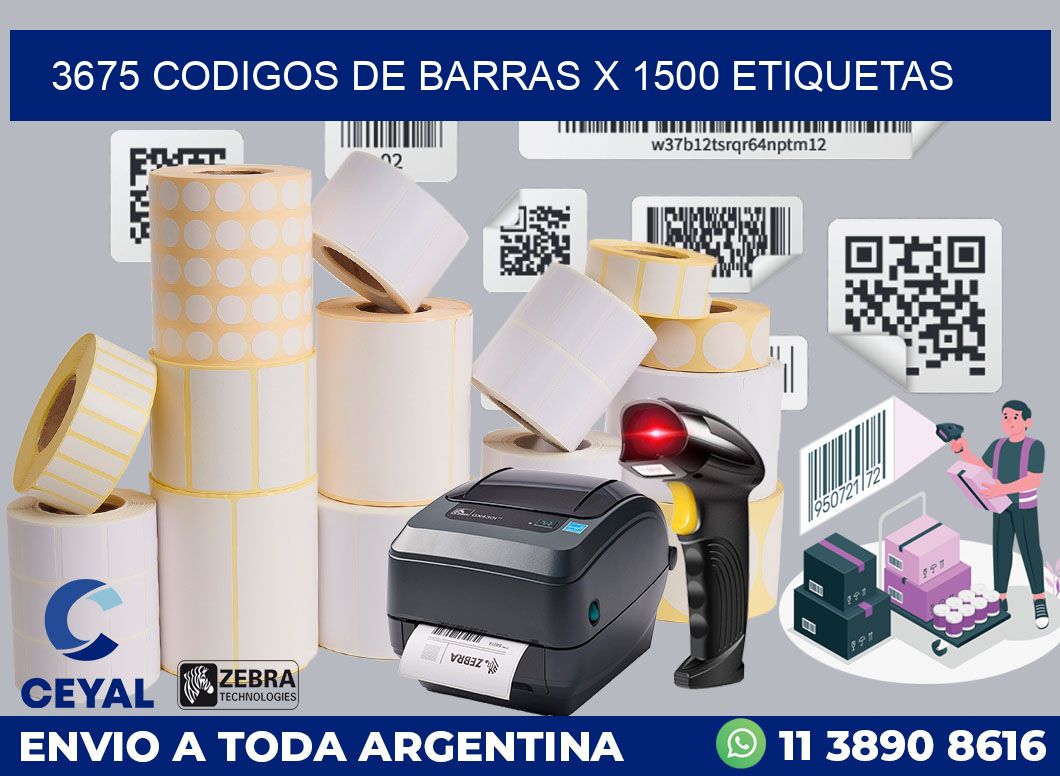 3675 codigos de barras x 1500 etiquetas