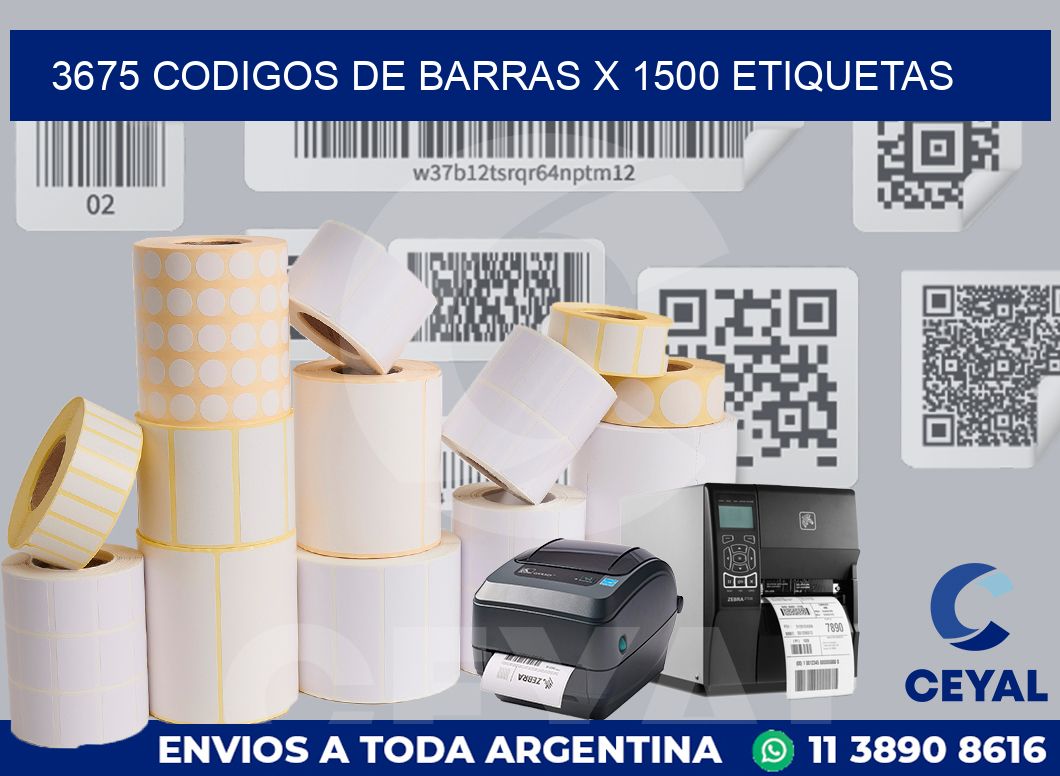 3675 codigos de barras x 1500 etiquetas