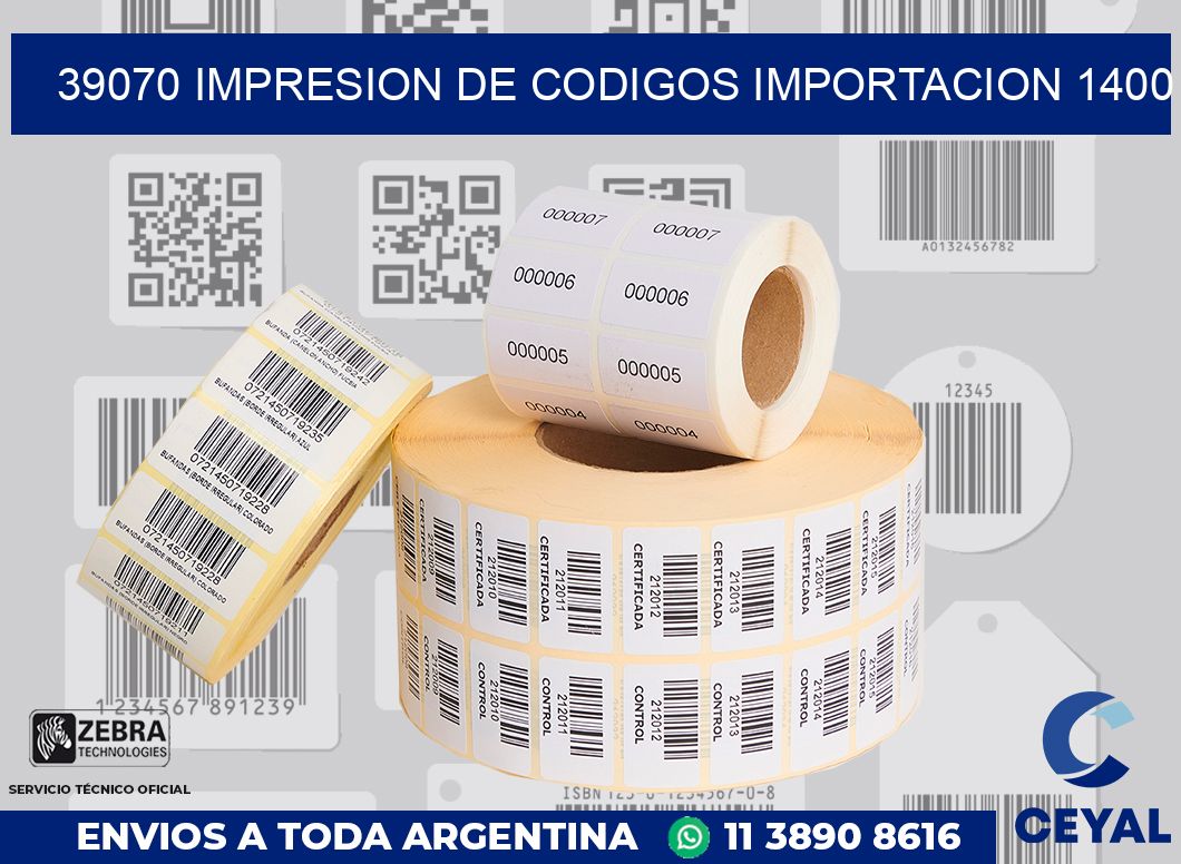 39070 impresion de codigos importacion 1400