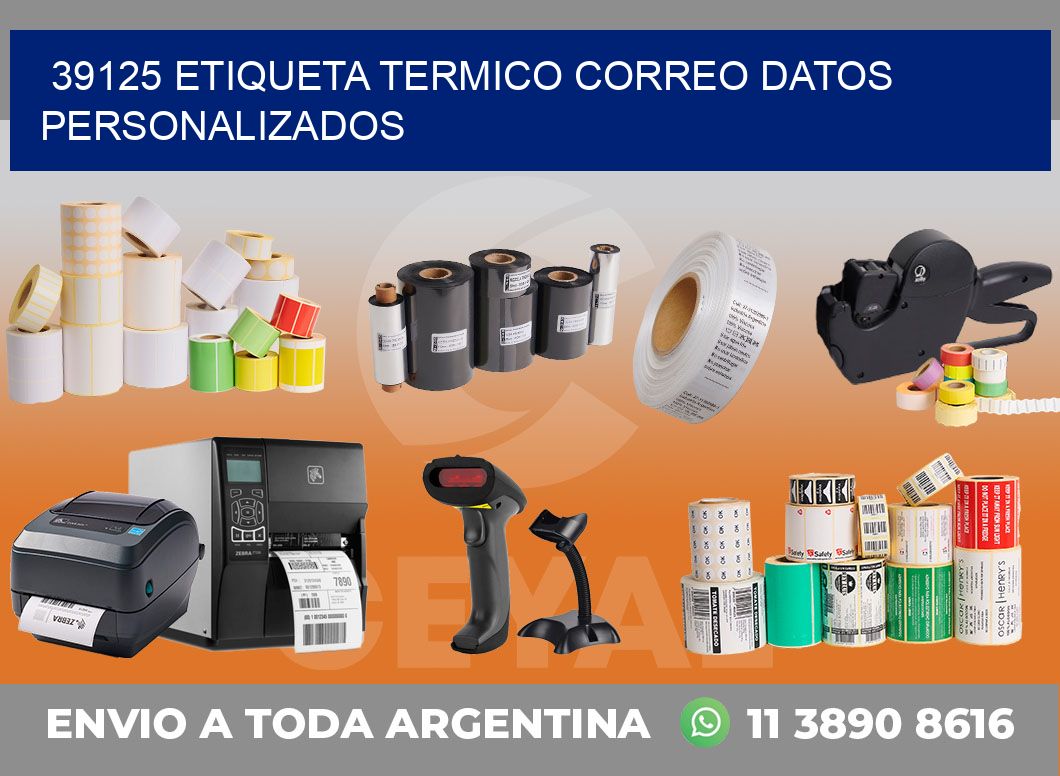 39125 ETIQUETA TERMICO CORREO DATOS PERSONALIZADOS