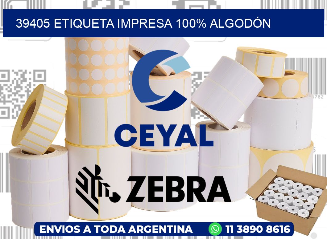 39405 ETIQUETA IMPRESA 100% ALGODÓN