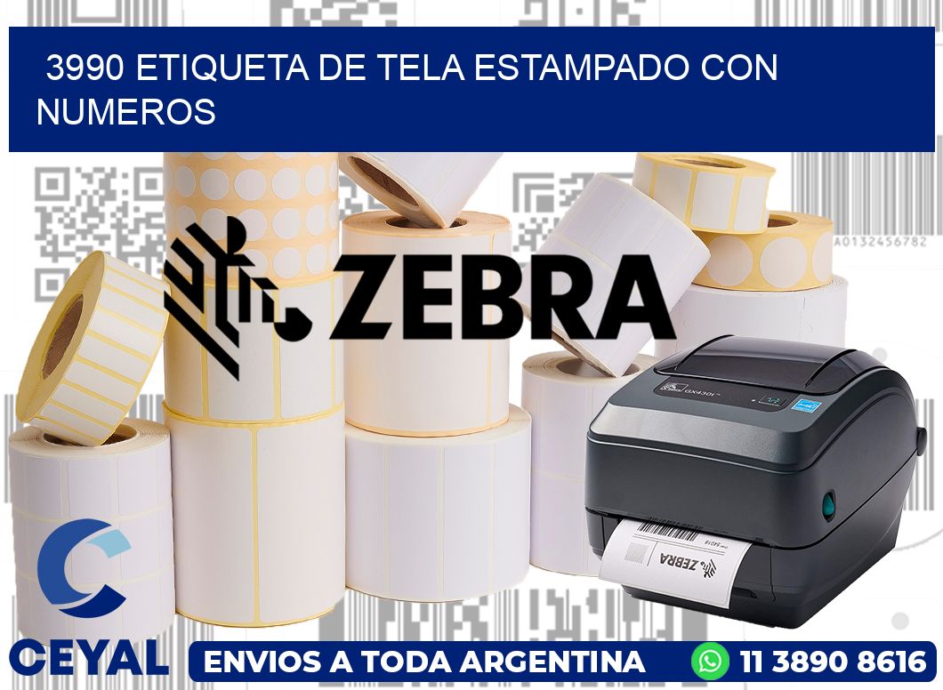 3990 ETIQUETA DE TELA ESTAMPADO CON NUMEROS