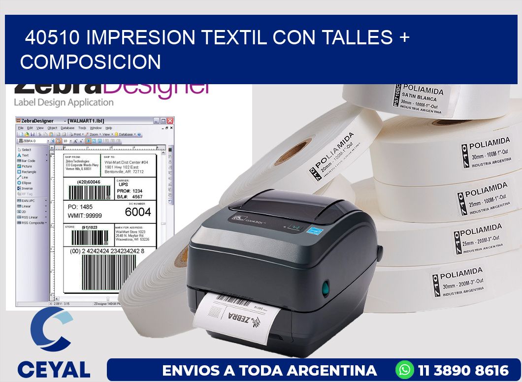 40510 IMPRESION TEXTIL CON TALLES + COMPOSICION