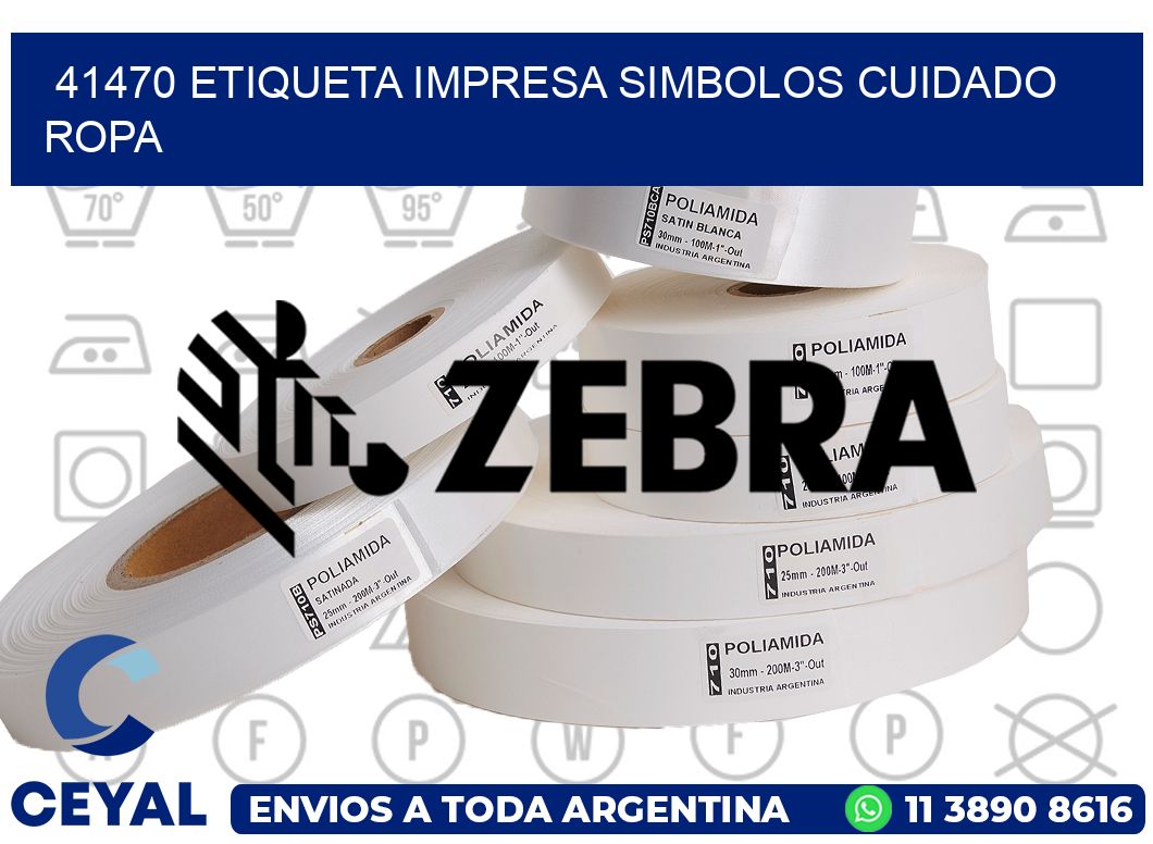 41470 ETIQUETA IMPRESA SIMBOLOS CUIDADO ROPA