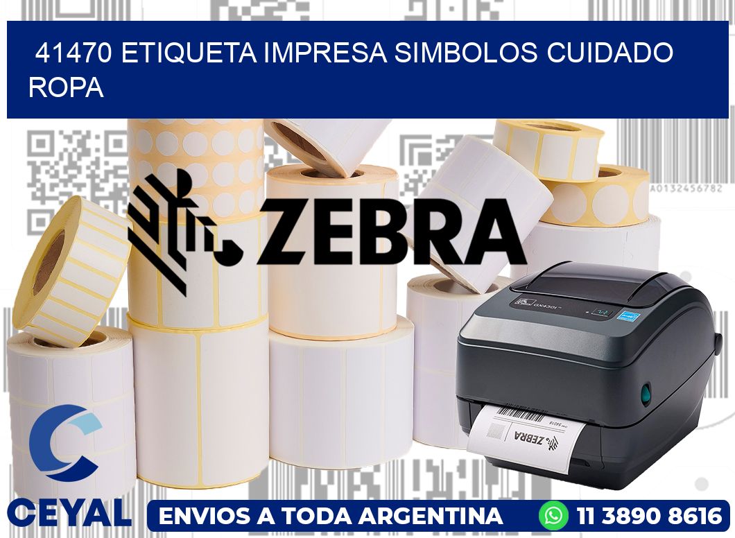 41470 ETIQUETA IMPRESA SIMBOLOS CUIDADO ROPA