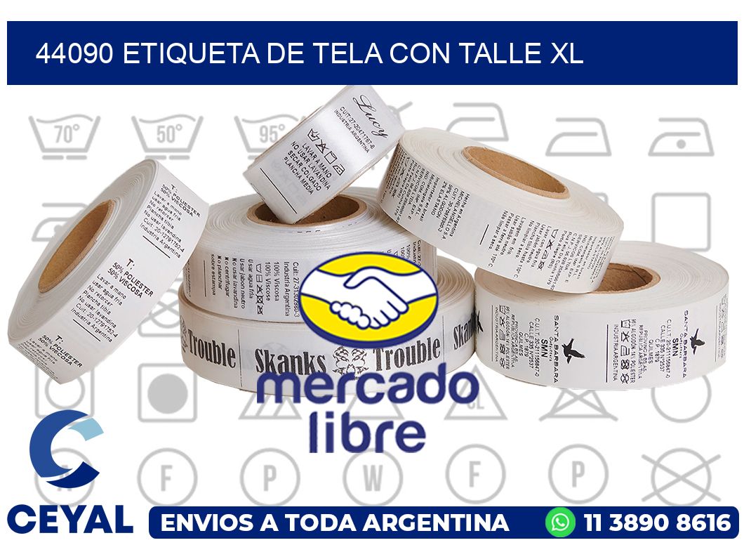 44090 ETIQUETA DE TELA CON TALLE XL