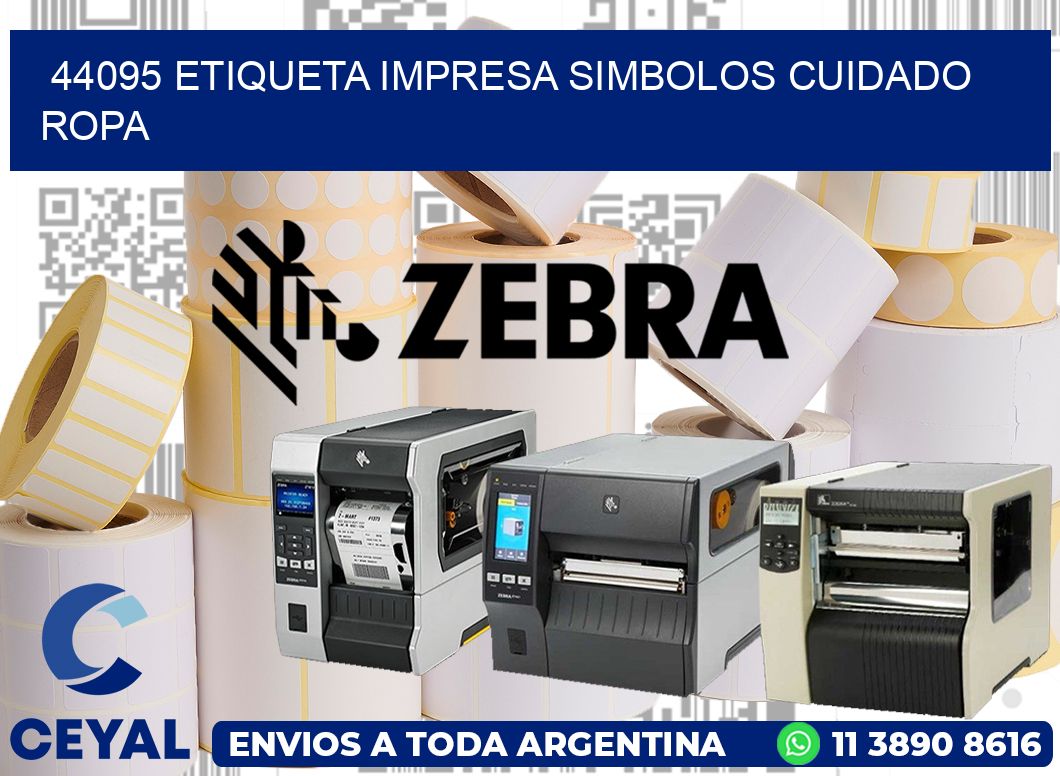 44095 ETIQUETA IMPRESA SIMBOLOS CUIDADO ROPA