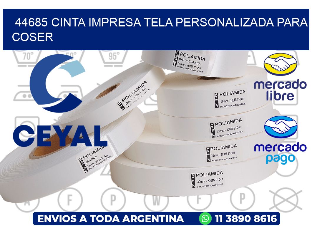 44685 CINTA IMPRESA TELA PERSONALIZADA PARA COSER
