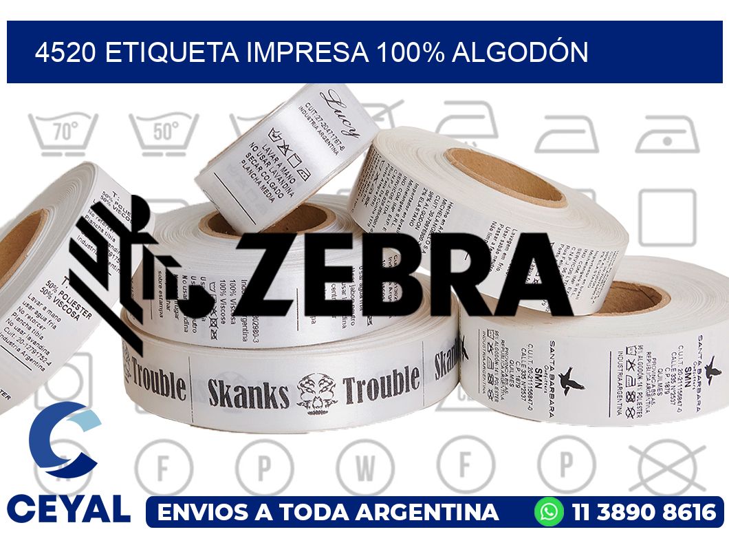 4520 ETIQUETA IMPRESA 100% ALGODÓN