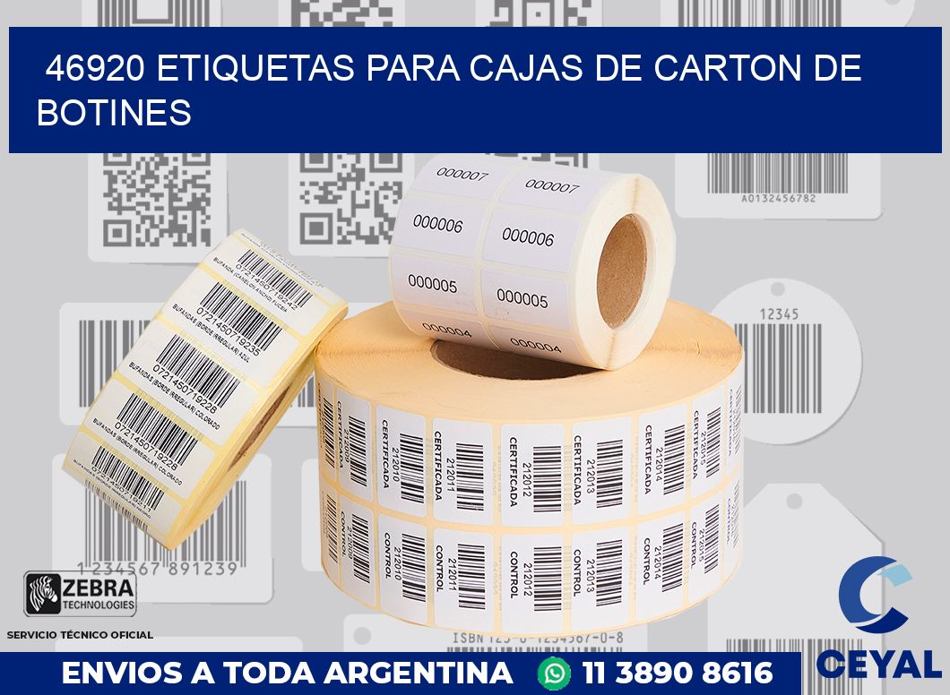 46920 ETIQUETAS PARA CAJAS DE CARTON DE BOTINES