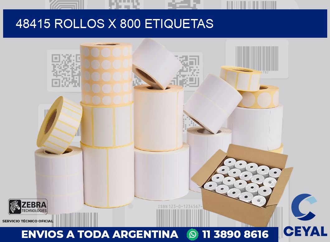 48415 Rollos x 800 etiquetas