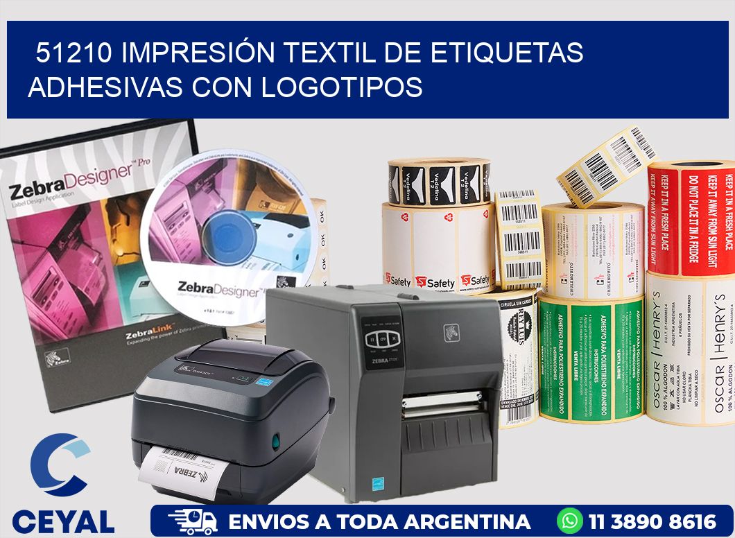51210 IMPRESIÓN TEXTIL DE ETIQUETAS ADHESIVAS CON LOGOTIPOS