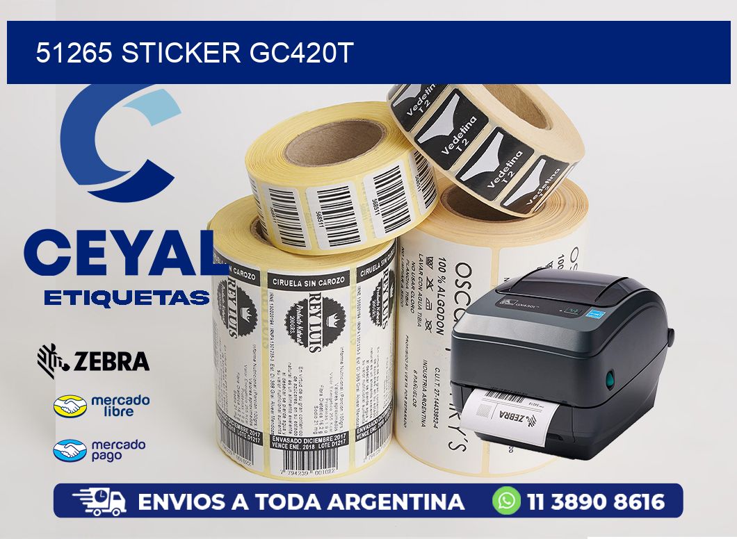51265 STICKER GC420T