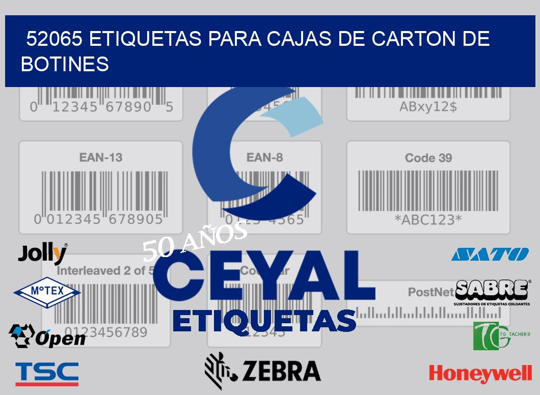 52065 ETIQUETAS PARA CAJAS DE CARTON DE BOTINES