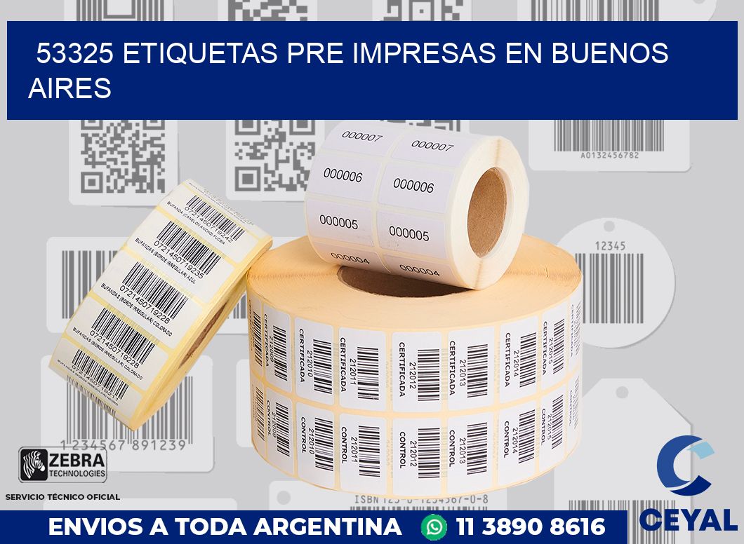 53325 ETIQUETAS PRE IMPRESAS EN BUENOS AIRES