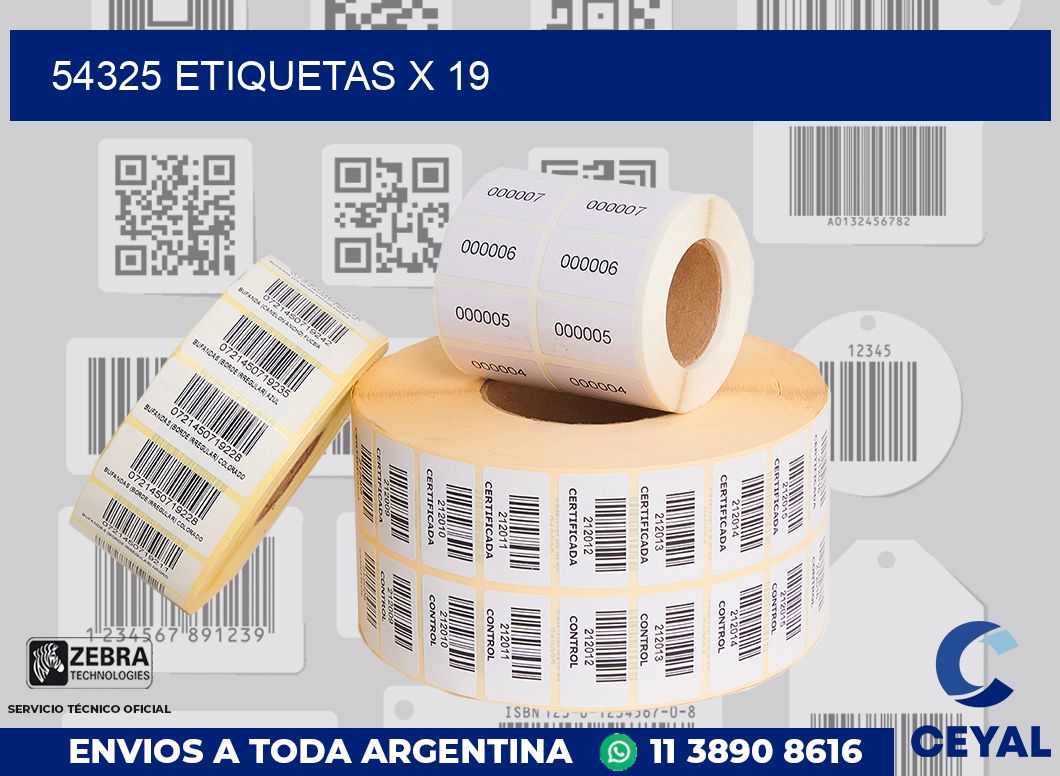 54325 Etiquetas x 19