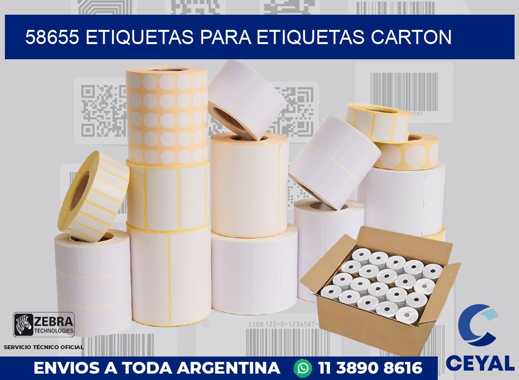 58655 ETIQUETAS PARA ETIQUETAS CARTON