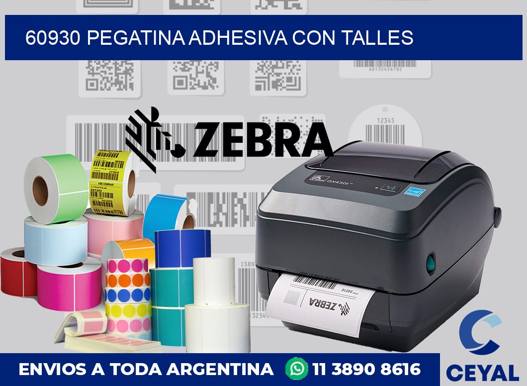60930 PEGATINA ADHESIVA CON TALLES