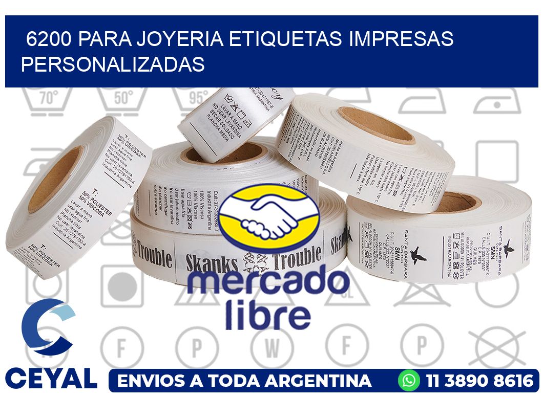 6200 PARA JOYERIA ETIQUETAS IMPRESAS PERSONALIZADAS