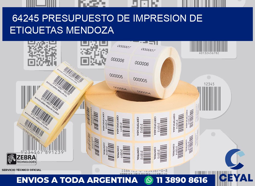 64245 PRESUPUESTO DE IMPRESION DE ETIQUETAS MENDOZA