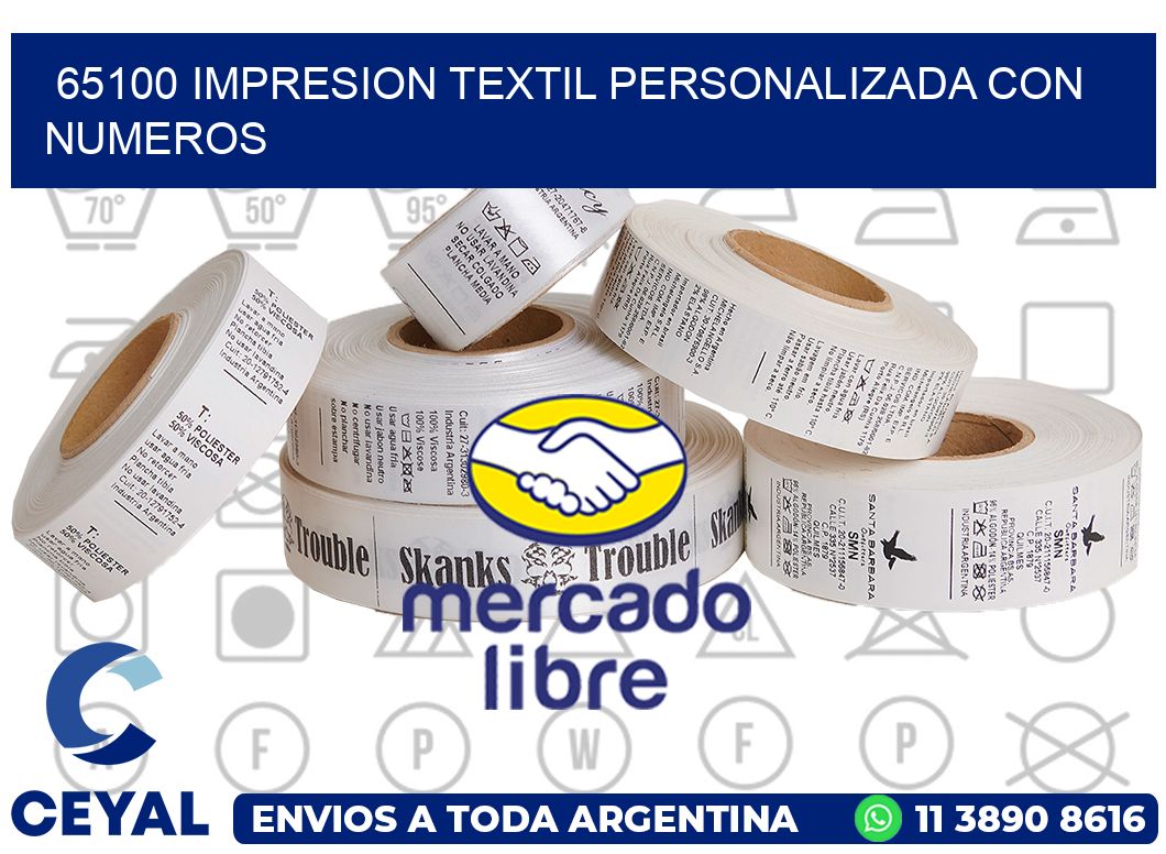 65100 IMPRESION TEXTIL PERSONALIZADA CON NUMEROS