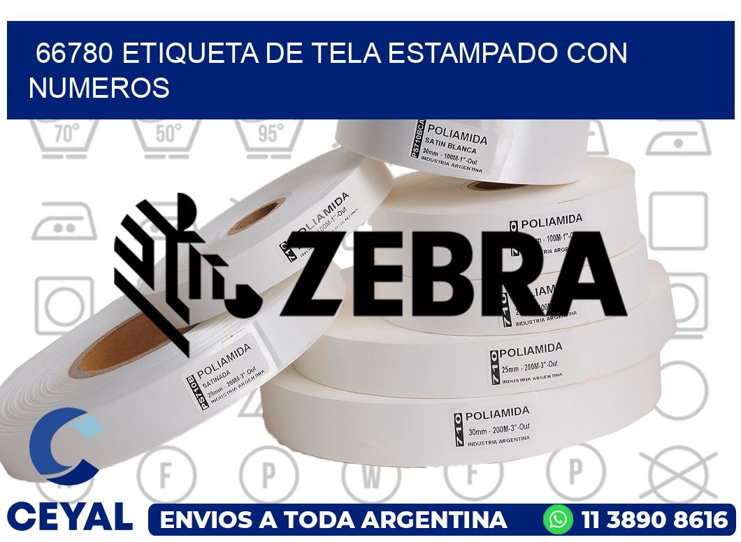 66780 ETIQUETA DE TELA ESTAMPADO CON NUMEROS