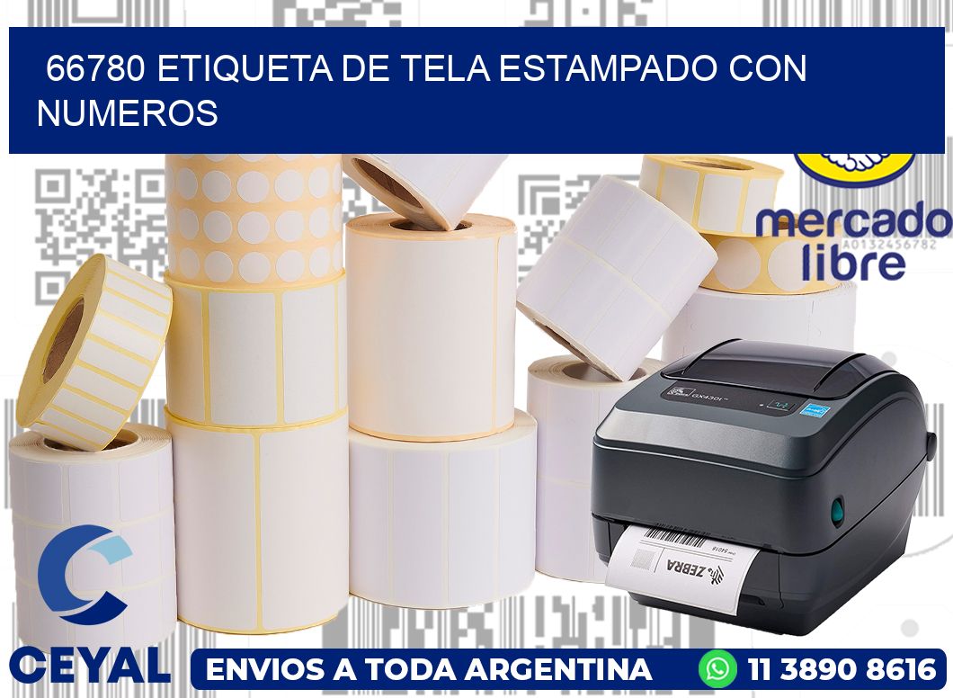 66780 ETIQUETA DE TELA ESTAMPADO CON NUMEROS