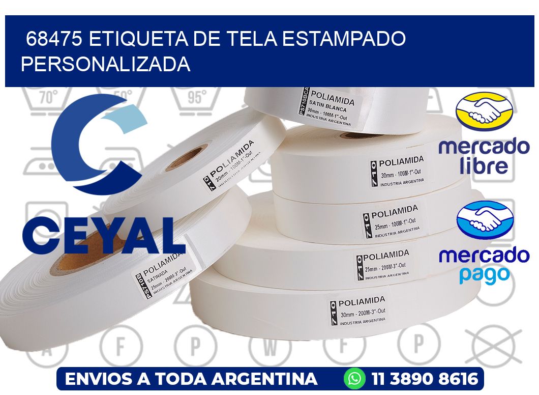 68475 ETIQUETA DE TELA ESTAMPADO PERSONALIZADA